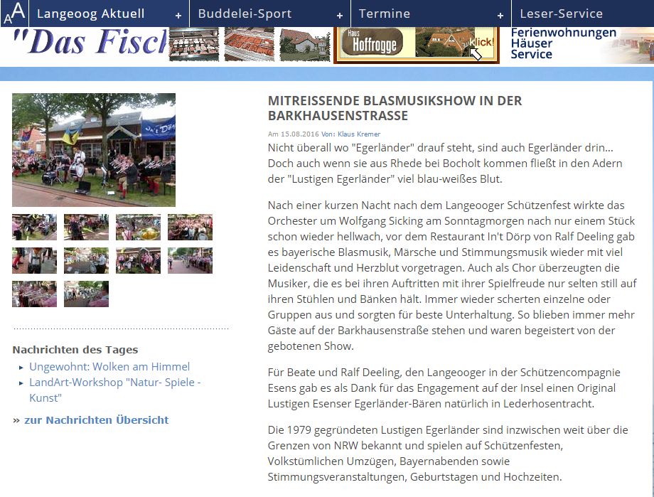 Langeoog News 15-08-2016